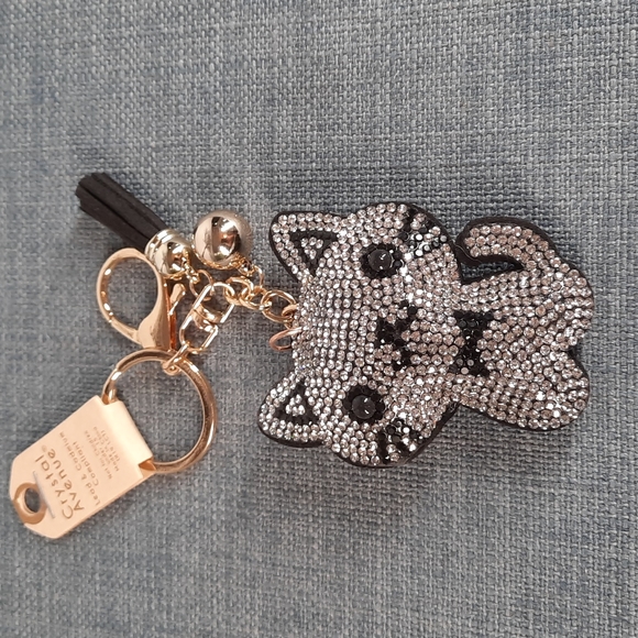 Cat Keychain Kitty Kitten Animal Lover Rescue Keys Purse Charm Bling Sparkle - Picture 1 of 4